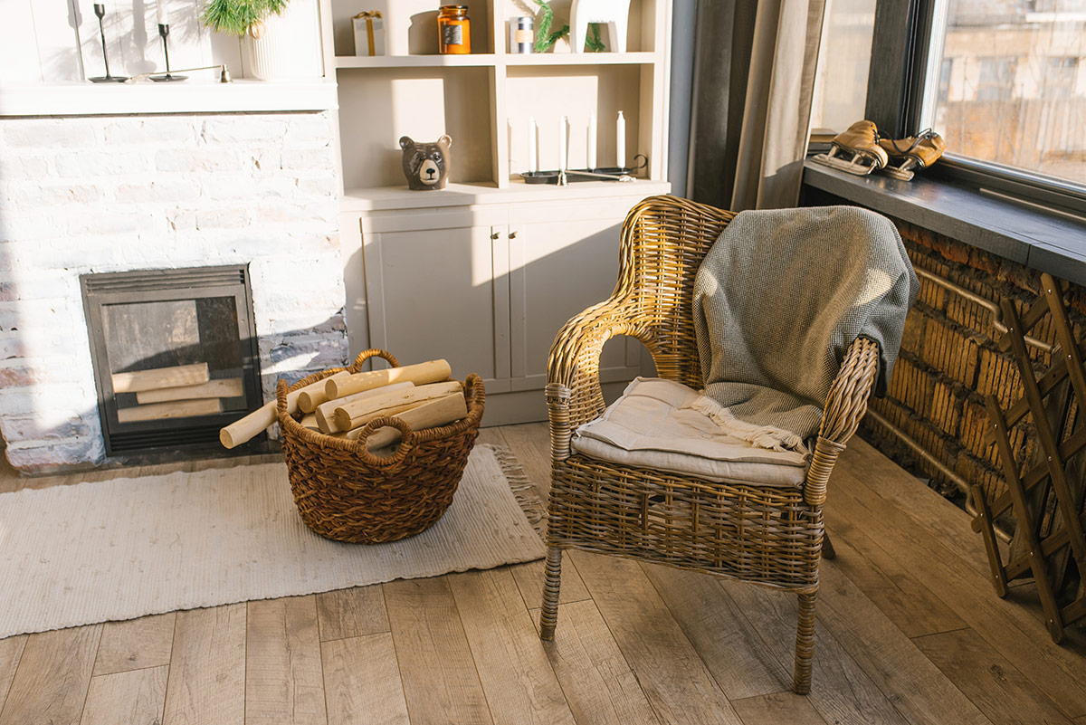 sillon de mimbre en la cocina MimPlas